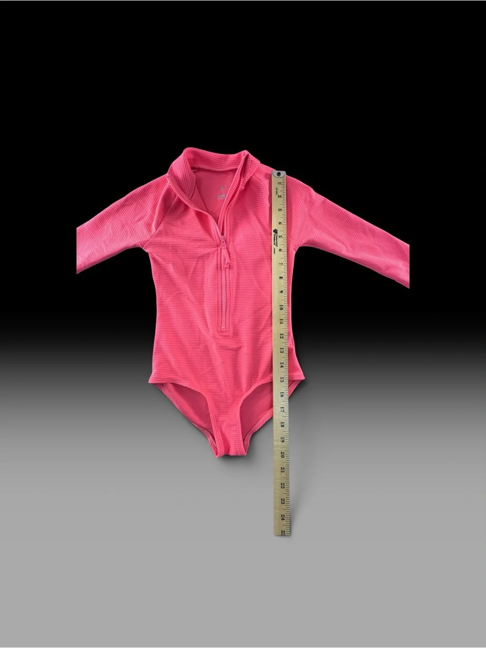 GAP Girls Bright Pink Long-Sleeve Zip Front Swim Rashguard One-Piece